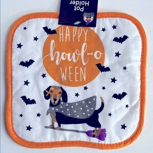 Howl-O-Ween Pot Holder Dachshund Doxie Halloween Hot Pad NWT